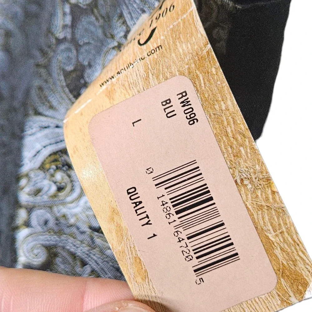 Scully‎ Vest NWT Mens L Blue Paisley Gold Western Wedding Prom Formal Party